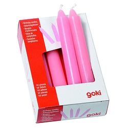 Foto van Goki 10 verjaardagskaarsen roze 10 cm
