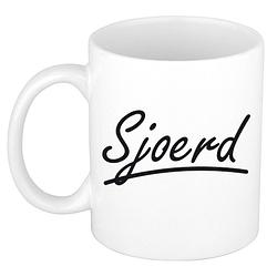 Foto van Naam cadeau mok / beker sjoerd met sierlijke letters 300 ml - naam mokken