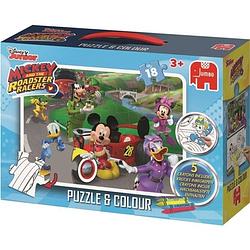 Foto van Jumbo legpuzzel/kleurplaat disney mickey mouse 18 stukjes