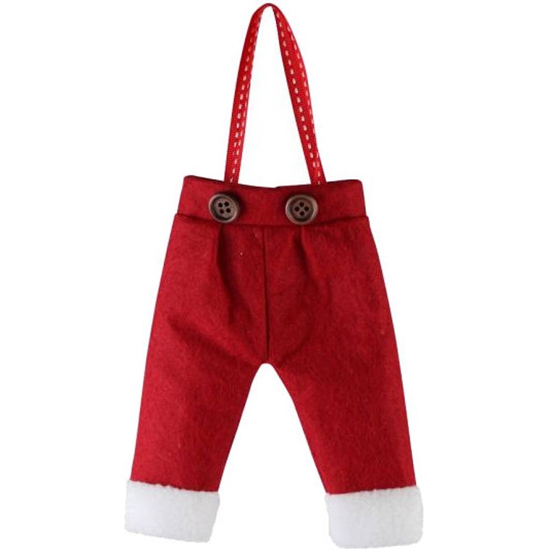 Foto van Magic deco kersthanger santa broek 19 x 15 cm polyester rood