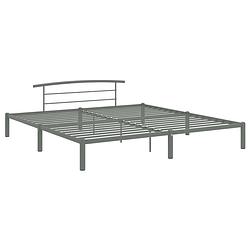 Foto van The living store metalen bedframe - grijs - 210 x 190 x 63 cm - voor matras 180 x 200 cm - eenvoudige montage