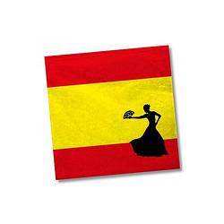 Foto van 20x stuks spanje landen vlag thema servetten 33 x 33 cm - feestservetten