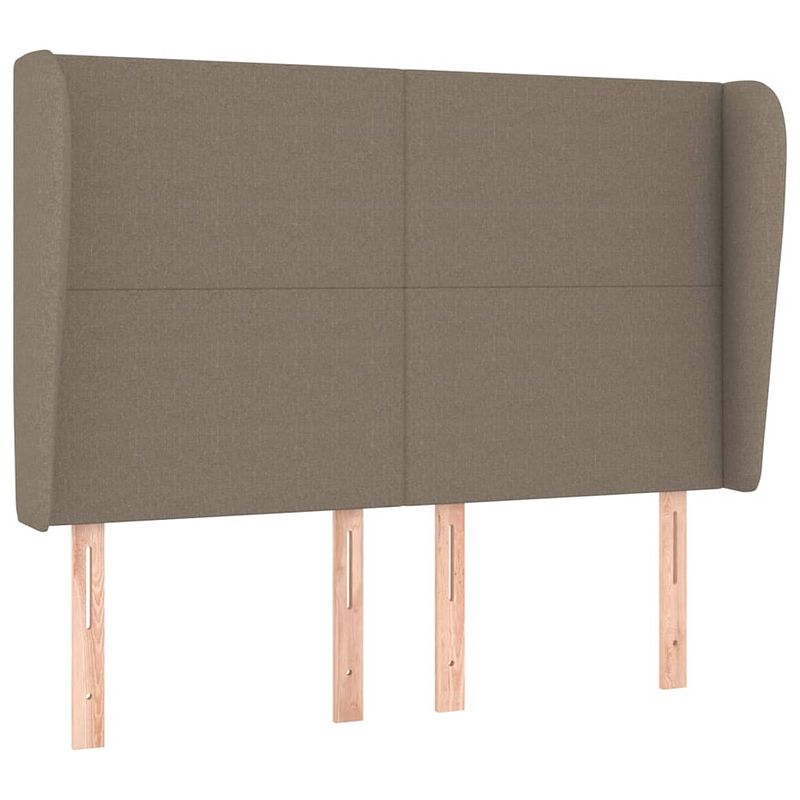 Foto van The living store hoofdbord hoofdeind - 147 x 23 x 118/128 cm - stof - taupe