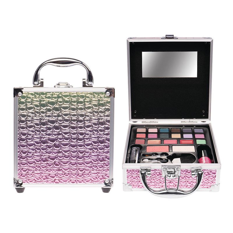 Foto van Casuelle mini make-up koffer regenboog 33-delig