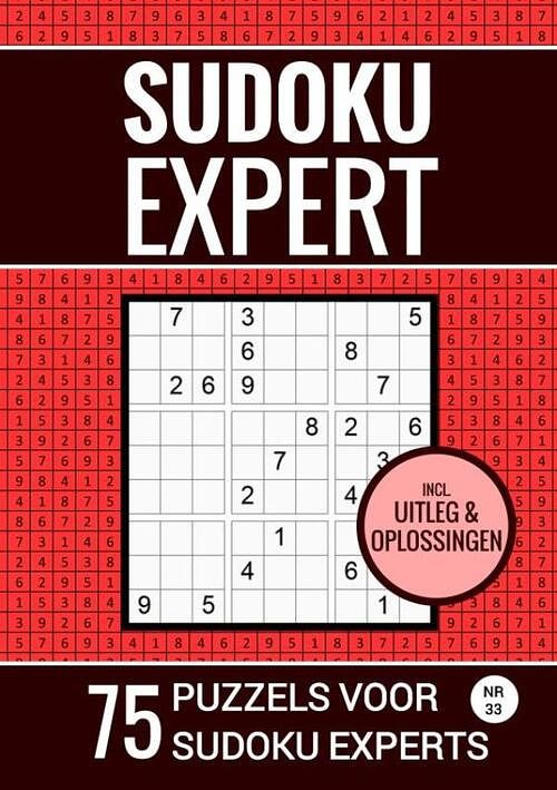 Foto van Sudoku expert - 75 puzzels voor sudoku experts - nr. 33 - sudoku puzzelboeken - paperback (9789464800692)