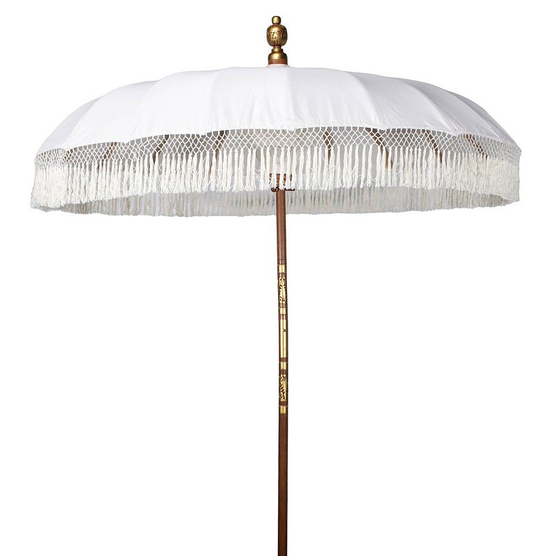 Foto van Giga meubel parasol bali wit luxe met franjes 185x260cm