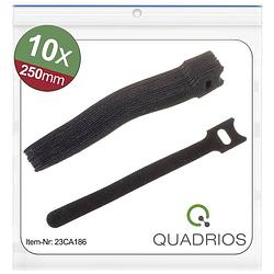 Foto van Quadrios 23ca186 klittenband kabelbinder om te bundelen haak- en lusdeel (l x b) 250 mm x 12 mm zwart 10 stuk(s)