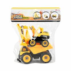 Foto van Toi-toys bouwvoertuigen kiepwagen en bulldozer 27 x 29,5 cm geel