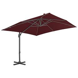 Foto van The living store hangende parasol - bordeauxrood - 400 x 300 x 268 cm - uv-beschermend - anti-vervagend