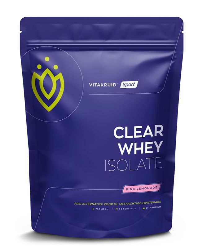 Foto van Vitakruid clear whey isolate pink lemonade poeder