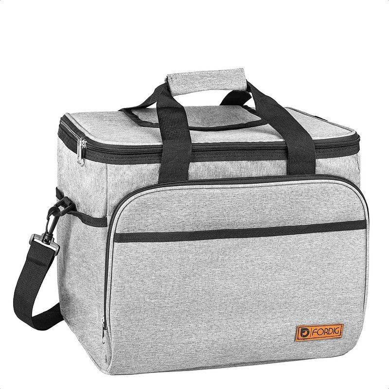 Foto van Fordig koeltas xl (30 liter) - opvouwbaar koel tas met easy-acces flap - picknick cool bag - coolerbag - grijs