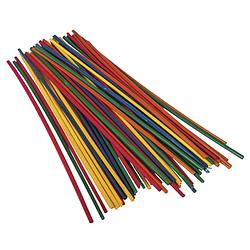 Foto van 50x gekleurde hobby knutselhoutjes stro 22 cm - houten knutselstokjes