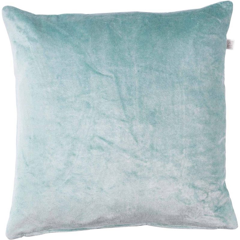 Foto van Dutch decor cido - kussenhoes velvet licht jade 45x45 cm - groen - groen