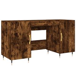 Foto van The living store bureau industrieel - bureau - 140x50x75 - gerookt eiken