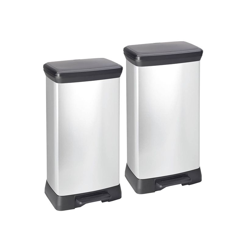 Foto van Curver decobin prullenbak - 50l - 2 stuks - metallic