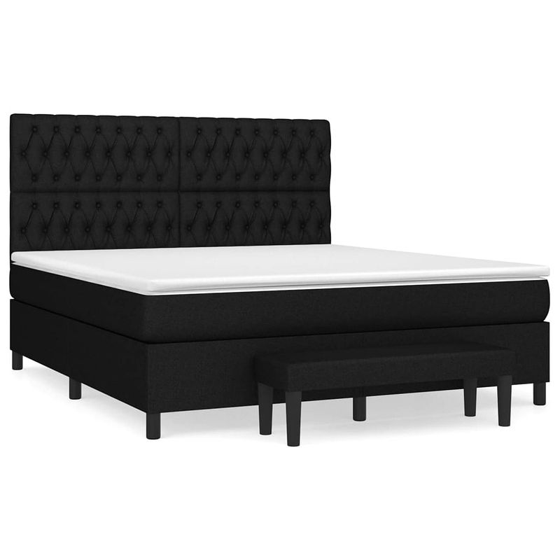 Foto van The living store boxspringbed - comfort - bed - 203x180x118/128 cm - zwart