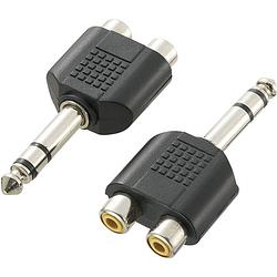 Foto van Speaka professional sp-7870188 jackplug / cinch audio y-adapter [1x jackplug male 6,3 mm - 2x cinch-koppeling] zwart