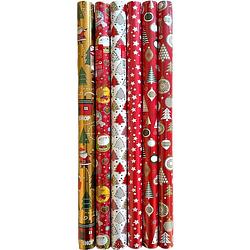 Foto van Kerstmis kerstpapier - cadeaupapier - inpakpapier voor kerstmis - k621 - xxl 8 meter x 70 cm - 4 rollen