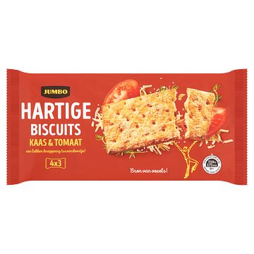 Foto van Jumbo hartige biscuits kaas & tomaat 4 x 3 stuks