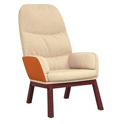 Foto van The living store fauteuil relax - crème - 70 x 77 x 98 cm - optimaal zitcomfort