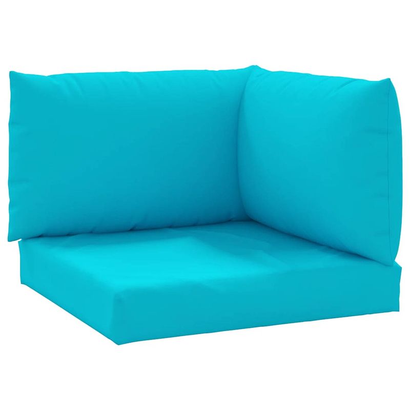 Foto van The living store palletkussens - turquoise - oxford stof - 60 x 60 x 8 cm - schuimvezel en holle vezel