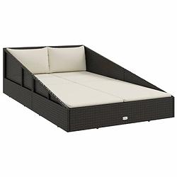 Foto van Vidaxl tuinbed 201x139 cm poly rattan zwart