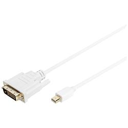 Foto van Digitus mini-displayport / dvi adapterkabel mini displayport stekker, dvi-d 24+1-polige stekker 1.00 m wit ak-340305-010-w schroefbaar displayport-kabel