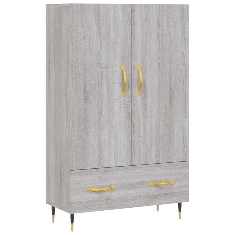 Foto van Vidaxl hoge kast 69,5x31x115 cm bewerkt hout grijs sonoma eikenkleurig