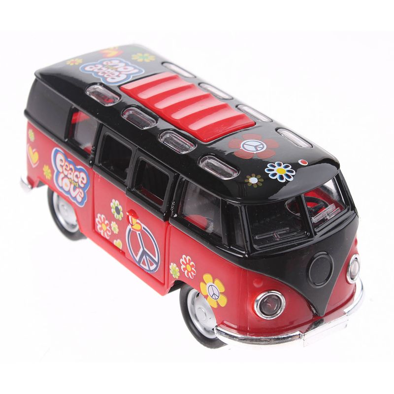 Foto van Toi-toys flowerpower die-cast bus rood