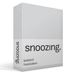Foto van Snoozing badstof hoeslaken - 80% katoen - 20% polyester - lits-jumeaux (140x210/220 of 160x200 cm) - grijs