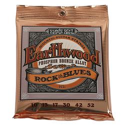 Foto van Ernie ball 2151 earthwood phosphor bronze allow rock & blues snarenset voor westerngitaar