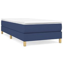 Foto van Vidaxl boxspring bedframe blauw 100x200 cm stof