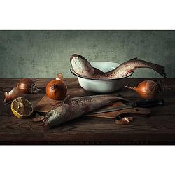 Foto van Inductiebeschermer - stillife fresh fish - 77x59 cm