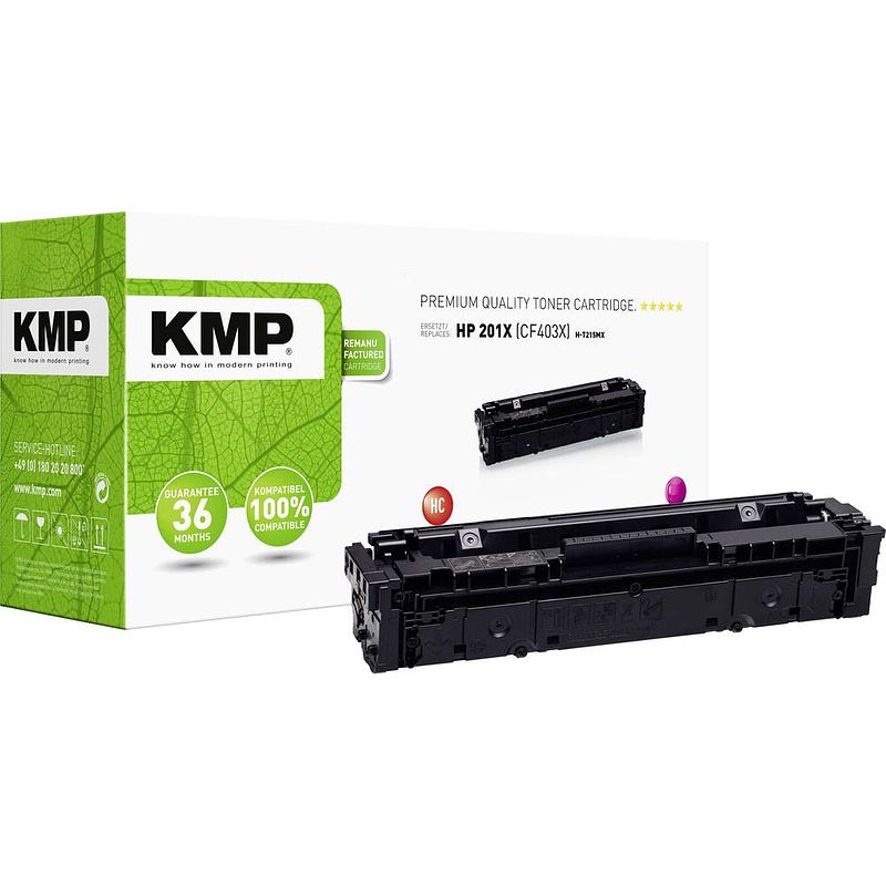 Foto van Kmp h-t215mx tonercassette vervangt hp 201x, cf403x magenta 2300 bladzijden compatibel toner