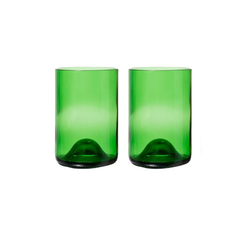 Foto van Rebottled waterglas groen 330 ml - 2 stuks