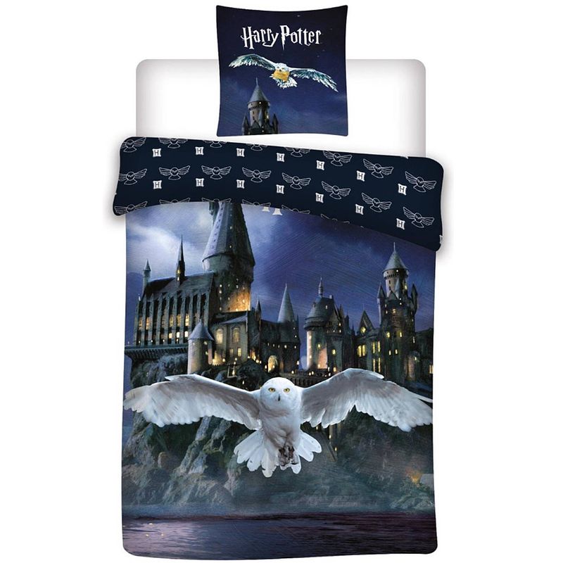 Foto van Harry potter dekbedovertrek hogwarts hedwig - eenpersoons - 140 x 200 cm - polyester