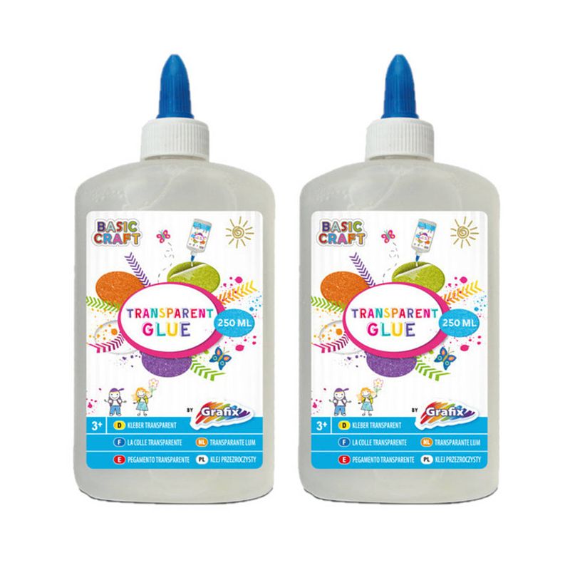 Foto van 2x grafix kinder hobby lijm transparant 250 ml - hobbylijm