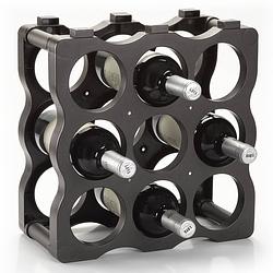 Foto van Kunststof wijnrekken / flessenrekken 60,5 x 24,5 x 12,5 cm voor 9x wijnflessen - wijnrekken