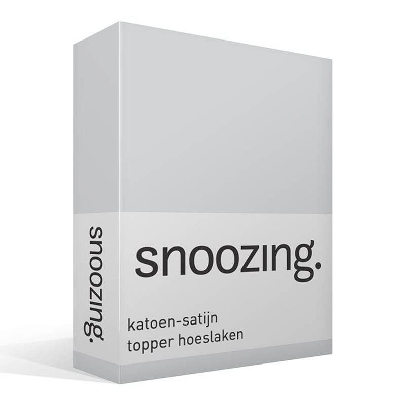 Foto van Snoozing - katoen-satijn - topper - hoeslaken - 160x220 - grijs