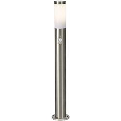 Foto van Brilliant 43699/82 chorus staande buitenlamp met bewegingsmelder led e27 10 w rvs