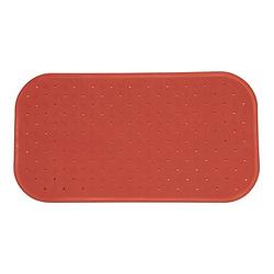 Foto van Msv douche/bad anti-slip mat badkamer - rubber - terracotta - 36 x 65 cm - badmatjes