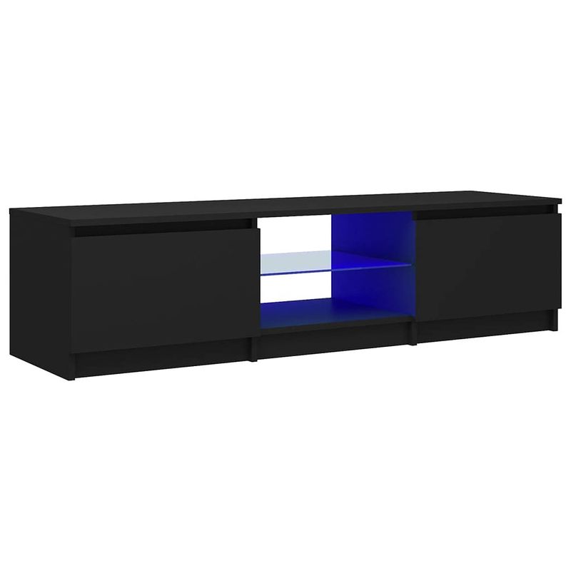 Foto van The living store tv-meubel s - tv-meubels - 140 x 40 x 35.5 cm - rgb led-verlichting