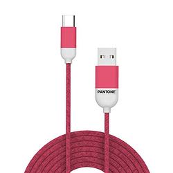 Foto van Usb-kabel type-c, 1,5 meter, rood - rubber - celly pantone