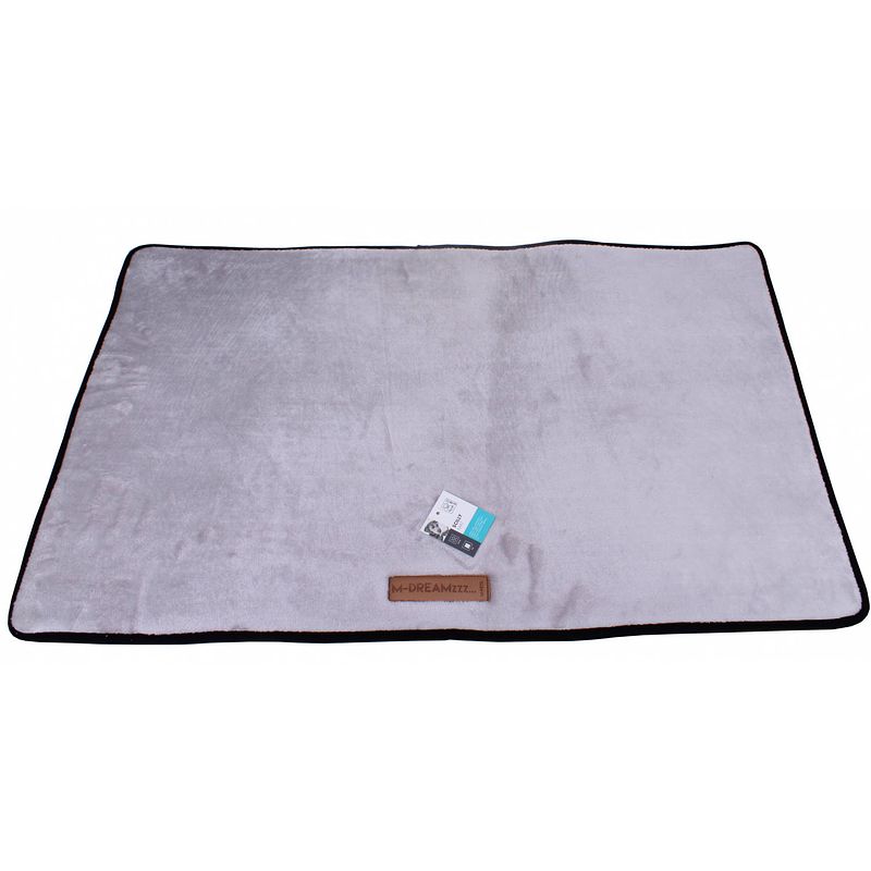 Foto van M-pets hondenmat scilly anti-slip 40 x 26 cm microfiber grijs