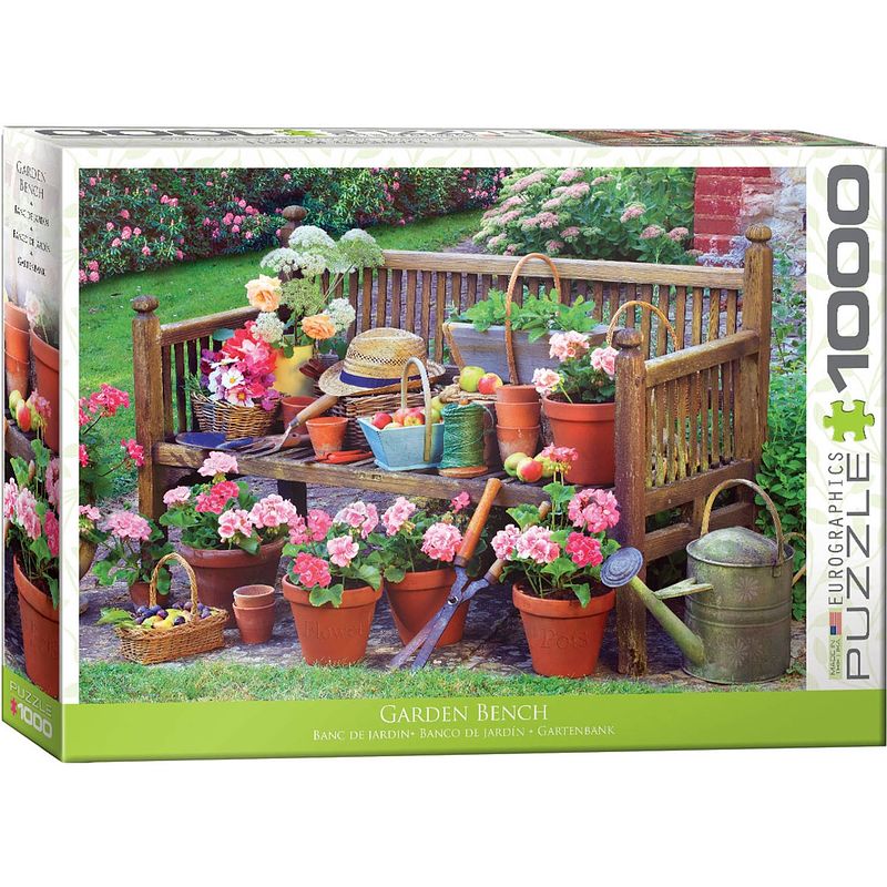 Foto van Eurographics puzzel garden bench - 1000 stukjes