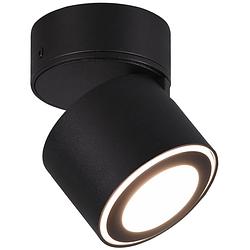 Foto van Led plafondspot - trion tarus - 4w - warm wit 3000k - 1-lichts - rond - mat zwart - aluminium