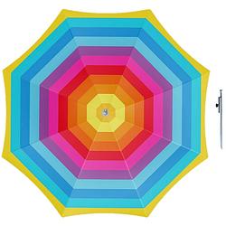 Foto van Parasol - regenboog - d180 cm - incl. draagtas - parasolharing - 49 cm - parasols