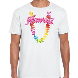 Foto van Hawaii slinger t-shirt wit voor heren xl - feestshirts