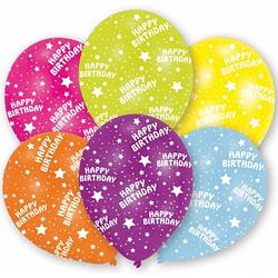 Foto van Gekleurde verjaardags ballonnen 12x stuks - happy birthday - feestartikelen versiering