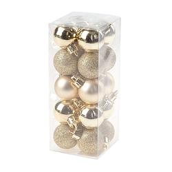 Foto van Cosy @home kerstballen goud/glitter ø 3 cm - 20 stuks